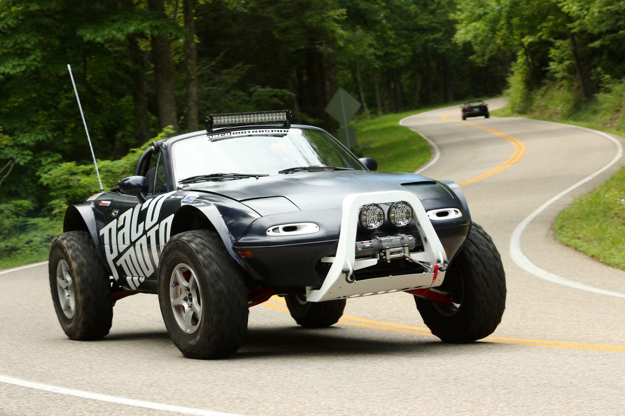 The original Paco Offroadster on a winding road