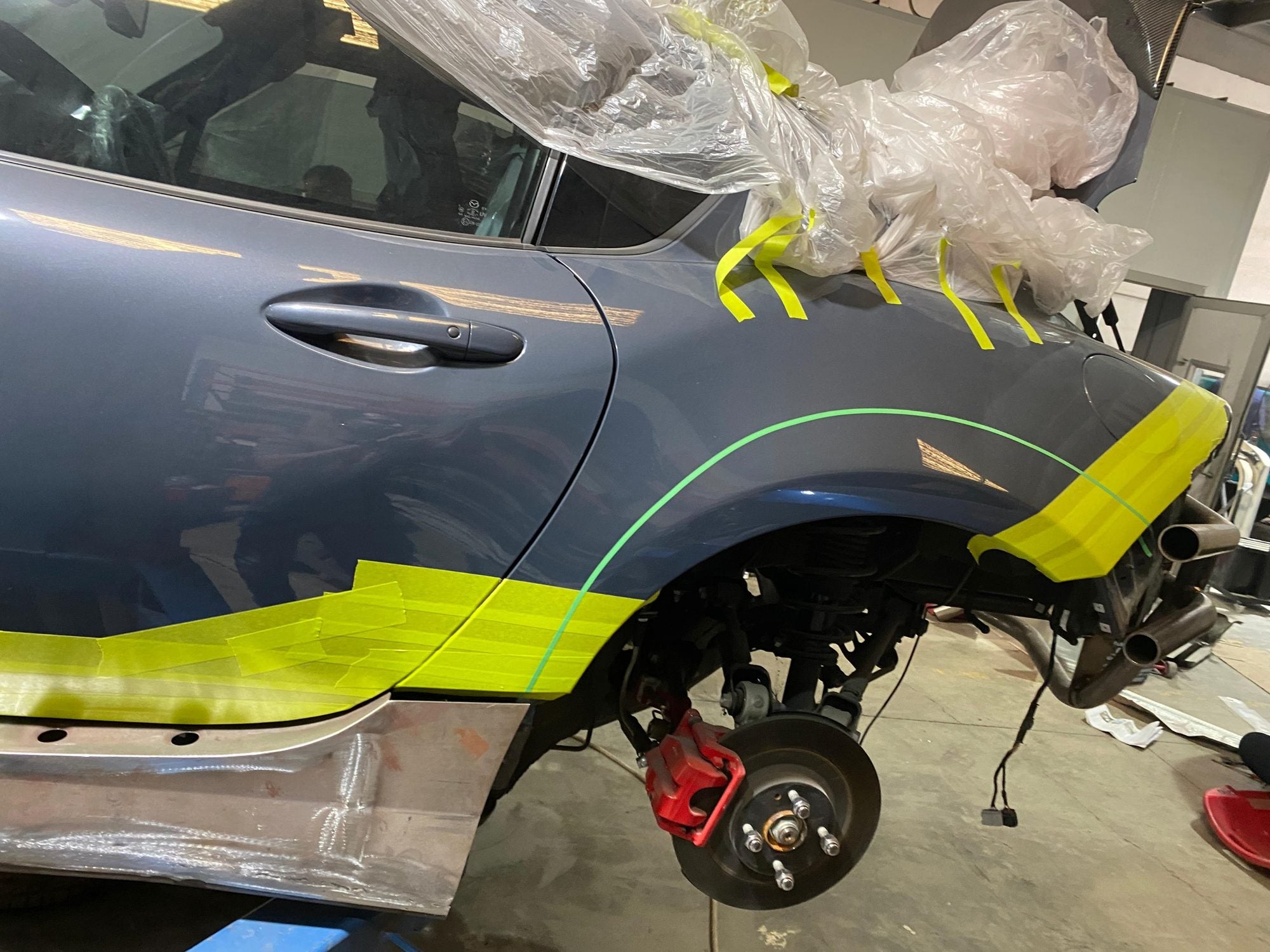 Taped fender layout for Simba